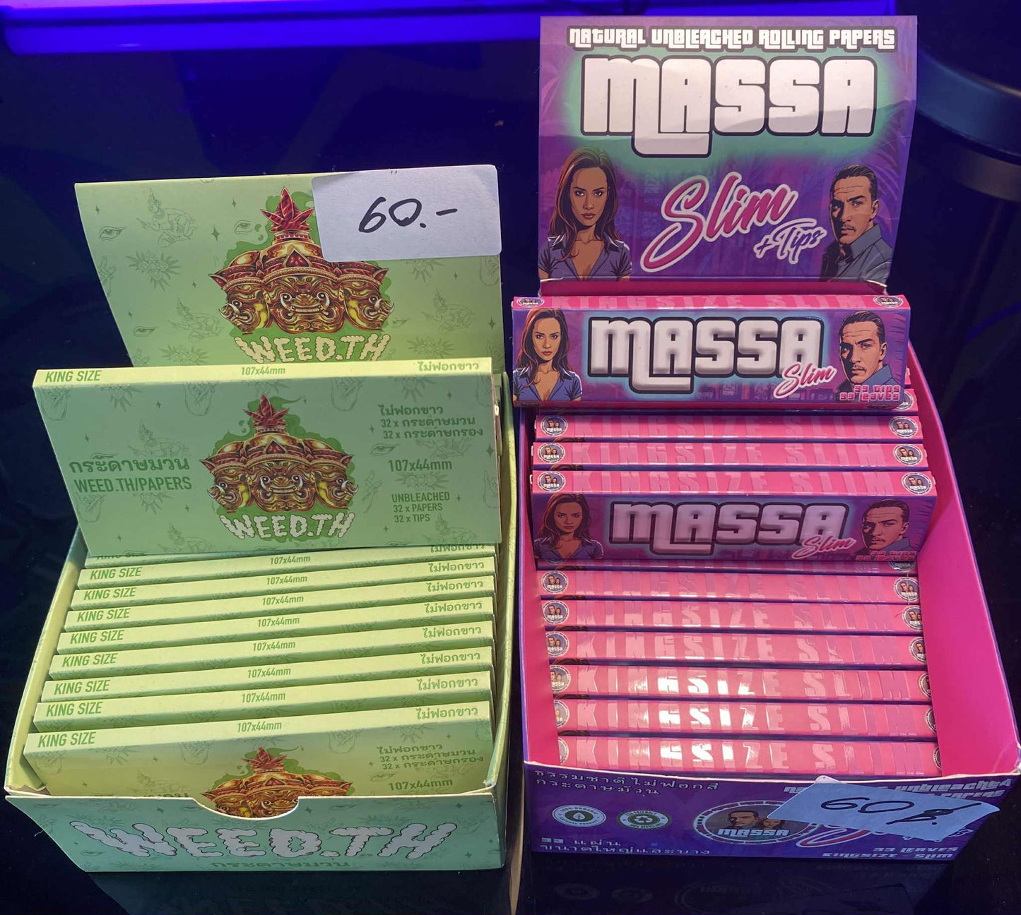 Massa Unrefined King size slim Papers + Tips